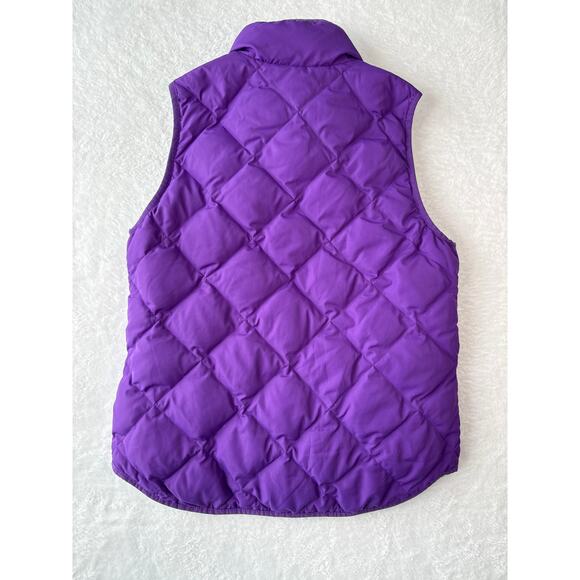 J. Crew Womens Size Small Purple Quilted Zip Front Down Puffer Vest Pockets - Picture 6 of 6